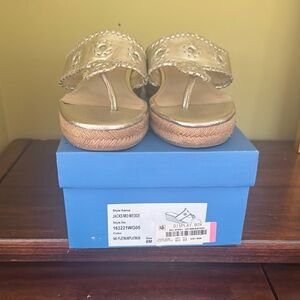 Jack Rogers Gold Wedge Sandals